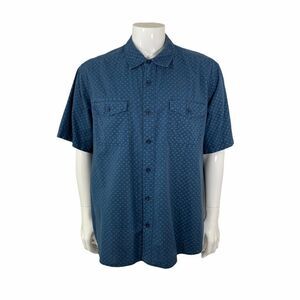 Woolrich Shirt Men's Size XXL Blue Atlas Short Sleeve Button Down‎